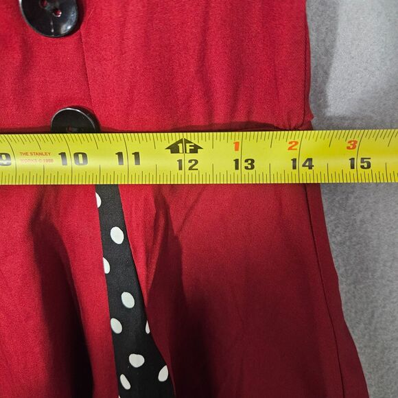 New KillReal M Coquette Pinup Cotton Double Breasted Fit and Flare Shirt Dress - Picture 4 of 8